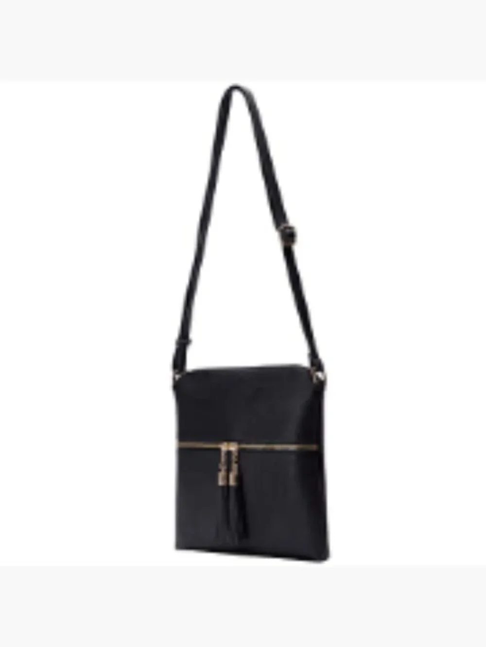 Lightweight Medium Crossbody Purse with Tassel, Faux Leather, Adjustable Strap